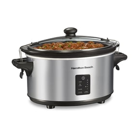 Hamilton Beach Programmable Stay or Go® Slow Cooker, 7 Quart Capacity, Silver, 33676