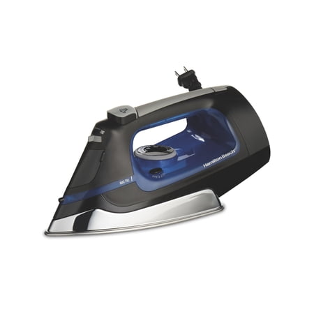 Hamilton Beach Clothing Iron, Steam Iron for Clothes with Stainless Steel Soleplate & Retractable Cord, Black