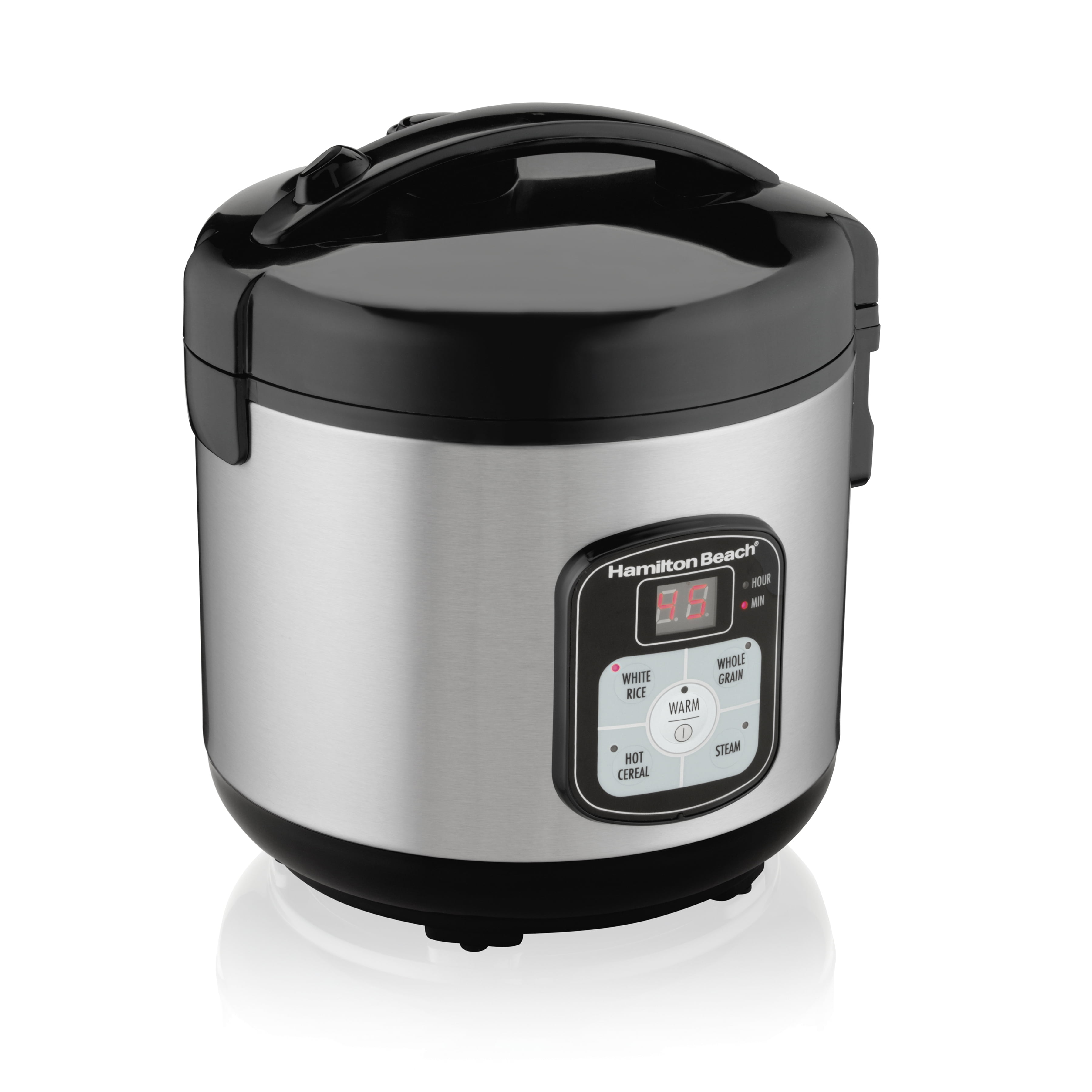 Hamilton Beach Digital Programmable Rice and Slow Cooker & Food Steamer, 20  Cups Cooked (10 Cups Uncooked), 12 Pre-Programmed Settings for Sauté, Hot