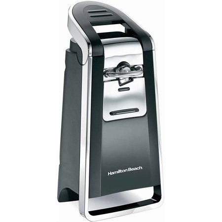 Hamilton Beach (76606ZA) Smooth Touch Electric Automatic Can Opener with Easy Push Down Lever, Opens All Standard-Size and Pop-Top Cans, Extra Tall, Black and Chrome