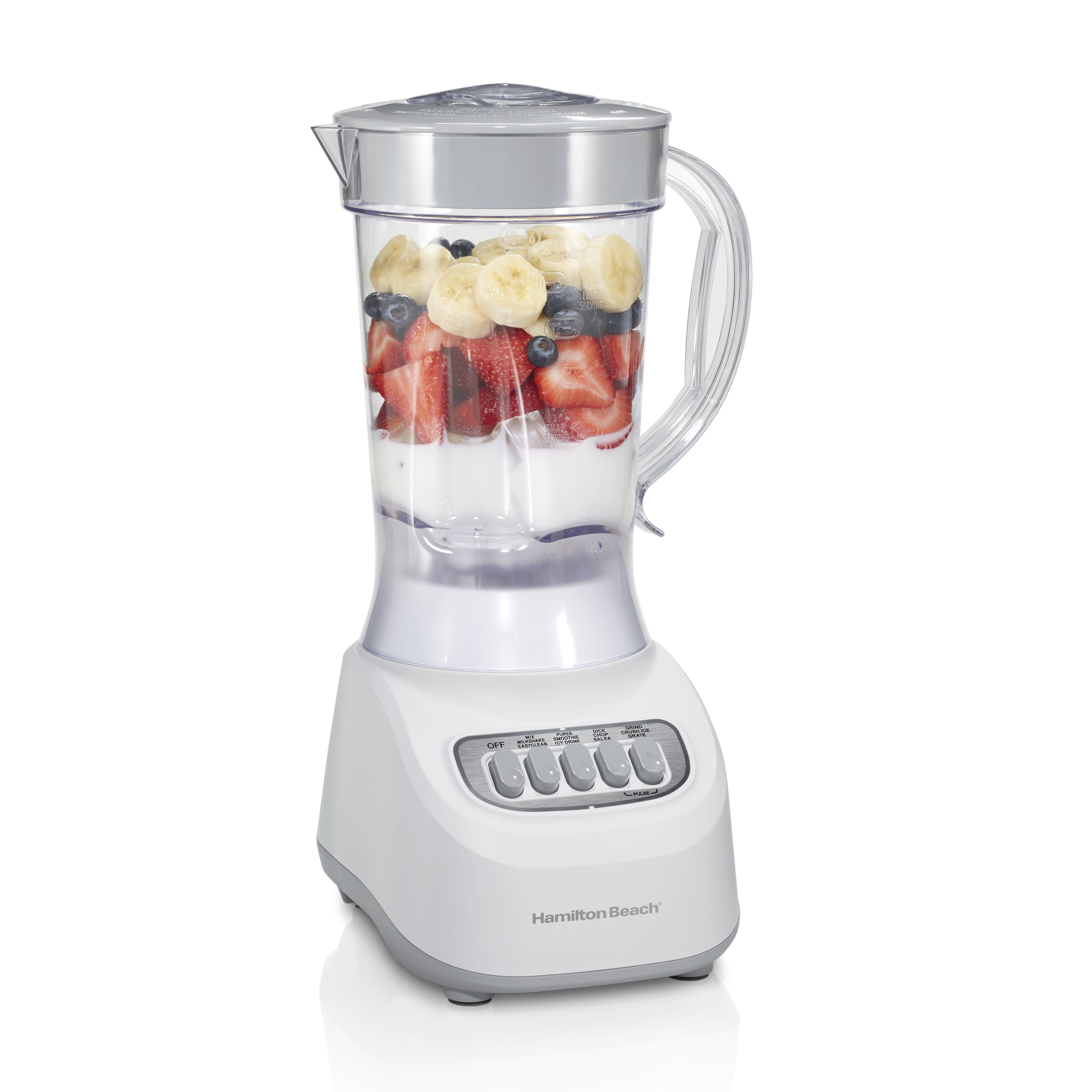 Hamilton Beach Smoothie Blender 48 oz Jar Stainless Steel Blade 12 Blending Functions Black