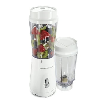 Hamilton Beach Smoothie Blender with 2 Travel Jars and 2 Lids, White 51102V