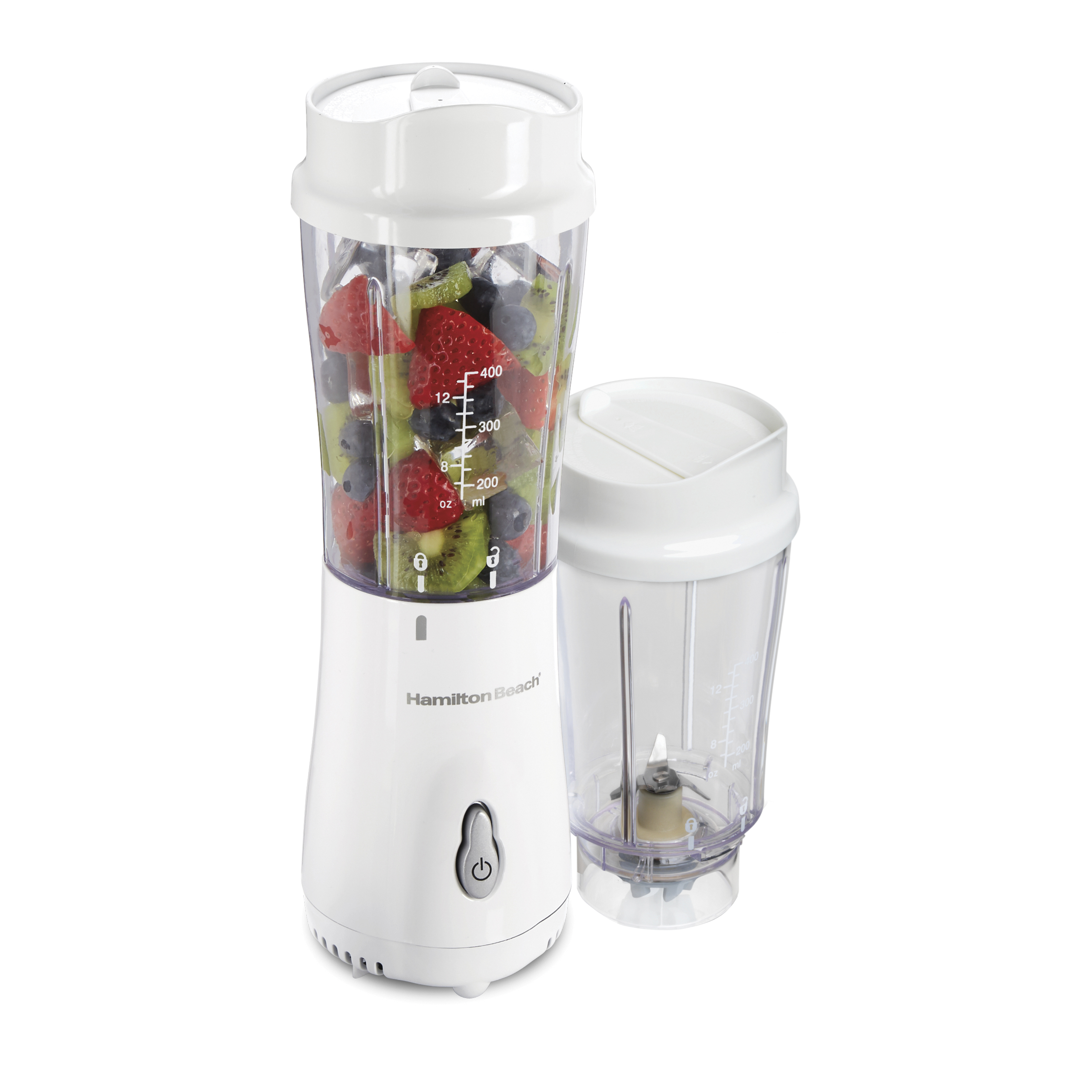 Hamilton Beach Smoothie Blender with 2 Travel Jars and 2 Lids, White 51102V - image 1 of 8