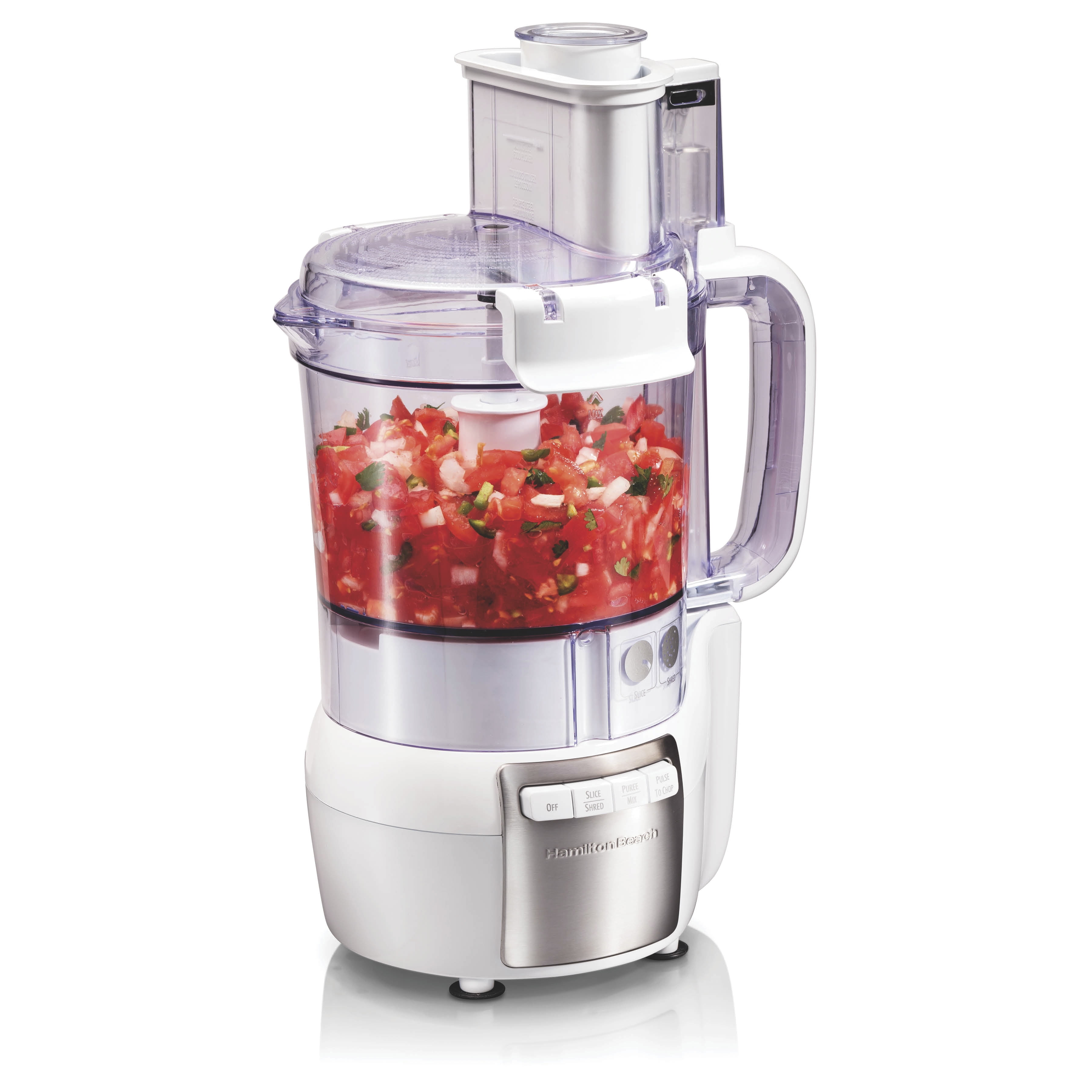  Hamilton Beach Stack & Snap Food Processor and Vegetable Chopper,  BPA Free, Stainless Steel Blades, 12 Cup Bowl, 2-Speed 450 Watt Motor,  Black (70725A): Home & Kitchen