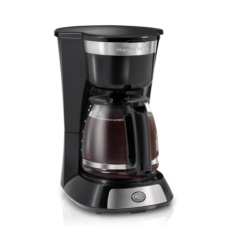 Hamilton Beach 12-Cup Drip Coffee Maker Machine with Glass Coffee Pot, Cafetera, Black