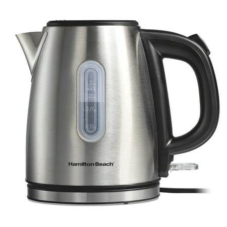 hamilton beach stainless steel electric kettle, tea & water kettle, 1.2l, with ultra-fast heating & auto shutoff