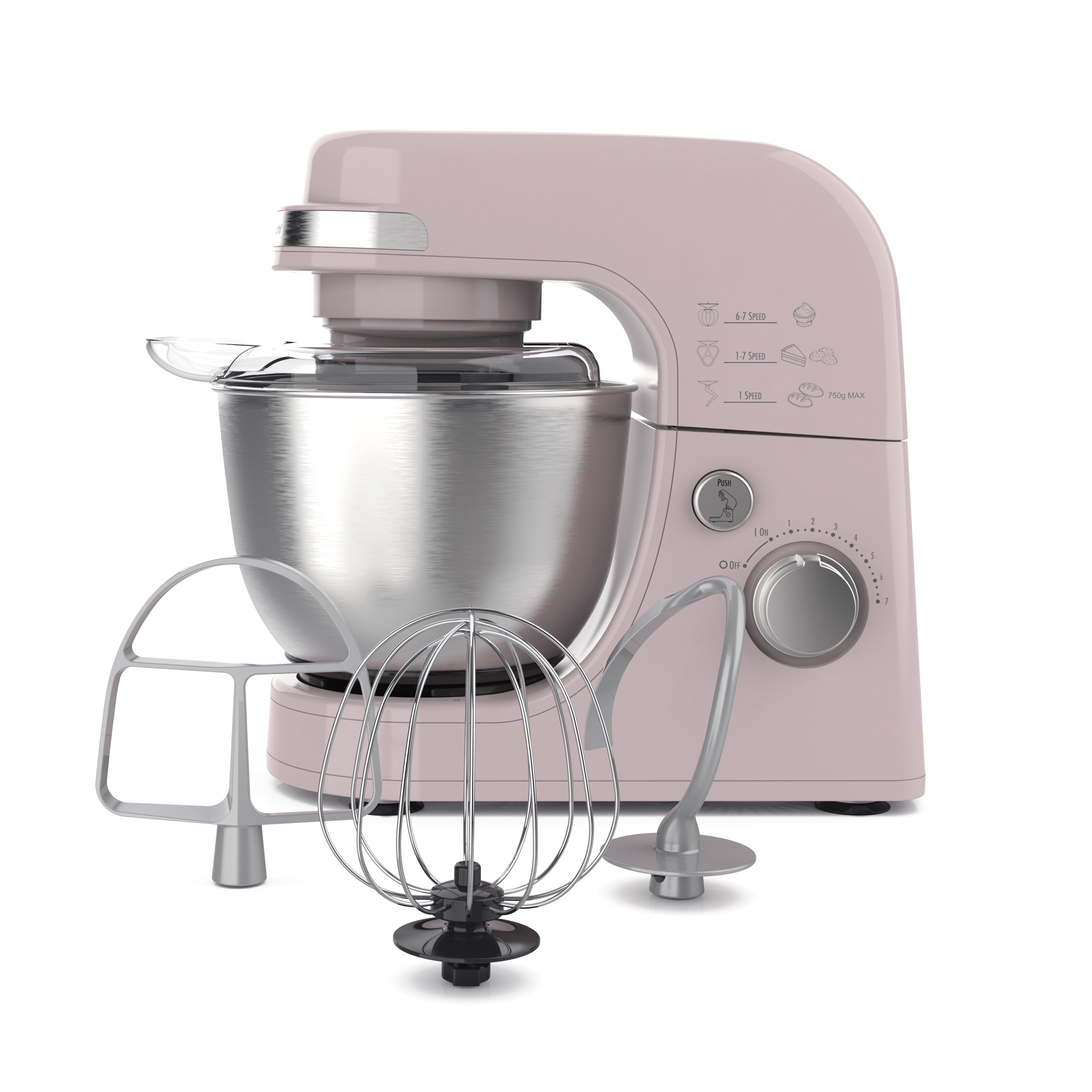 Hamilton Beach Stand Mixer, 7 Speeds, 4 Quart Capacity, Rose, 63386