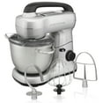 thumbnail interactive-video image 1 of Hamilton Beach 4 Quart Stand Mixer for Kitchen, 7 Speeds, Tilt-Head, Dough Hook, Whisk & Flat Beater, Silver, 1 of 10