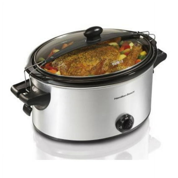 Hamilton Beach Stay or Go 6 qt Silver Slow Cooker