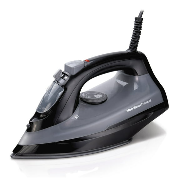Hamilton Beach Clothing Iron, Steam Iron for Clothes with Extra-Glide Nonstick Soleplate, Black
