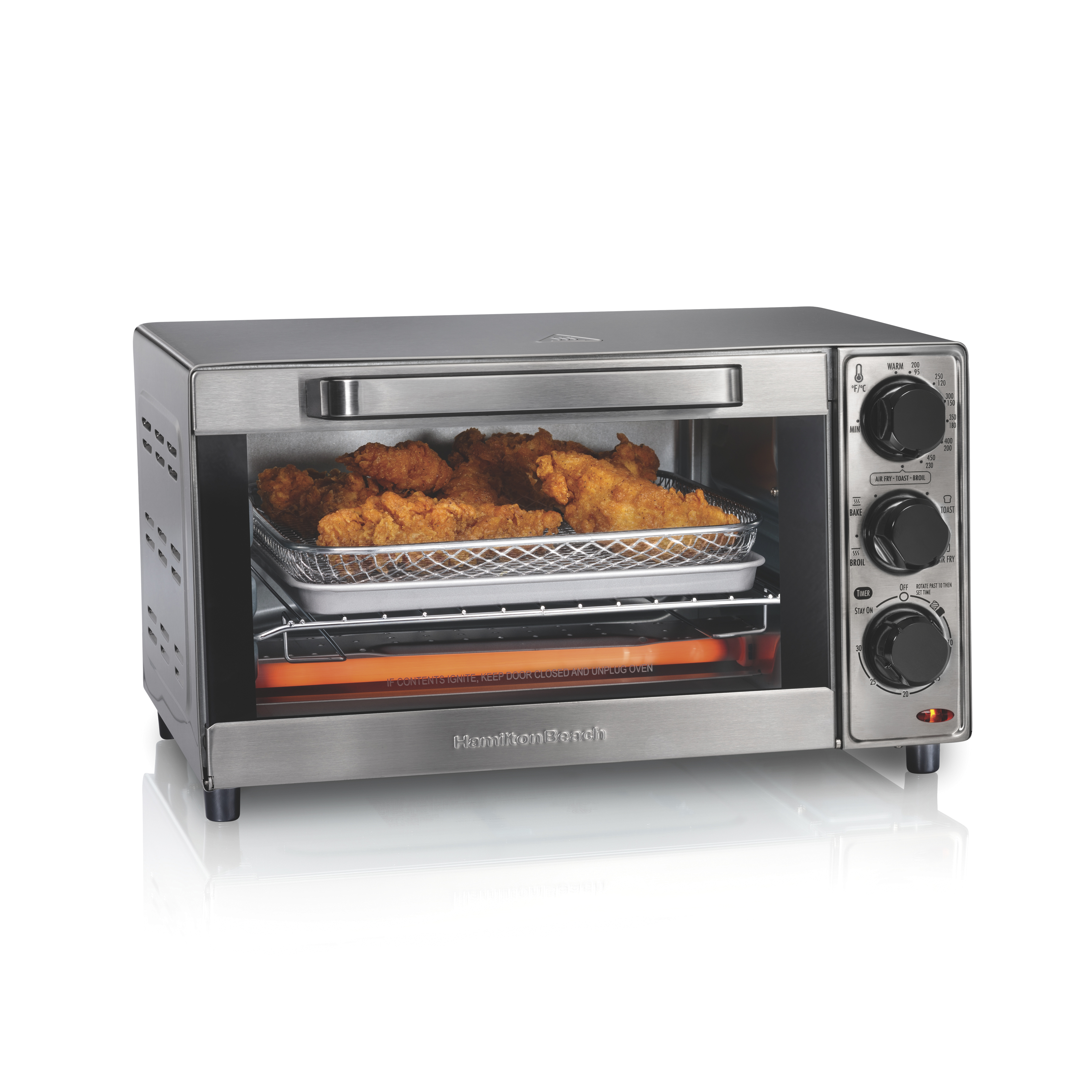 Hamilton Beach Sure-Crisp Air Fryer Toaster Oven, 4 Slice Capacity, Stainless Steel Exterior, 31403 - image 1 of 3