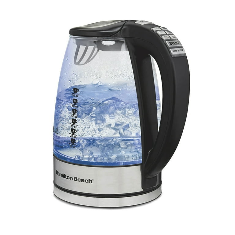 Hamilton Beach Temperature Control Electric Glass Kettle 1.7 Liter Capacity