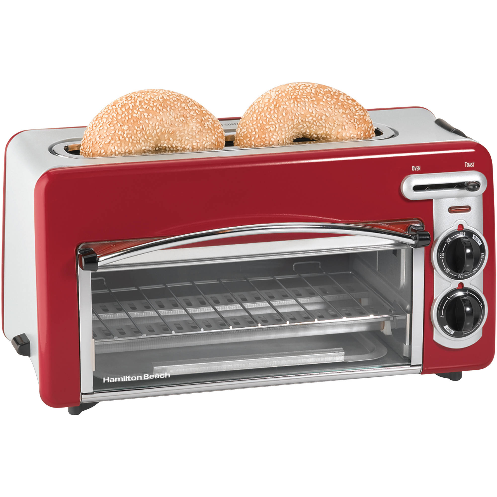 Hamilton Beach Toastation 2-in-1 2 Slice Toaster & Oven In Red | Model# 22703 - image 1 of 4