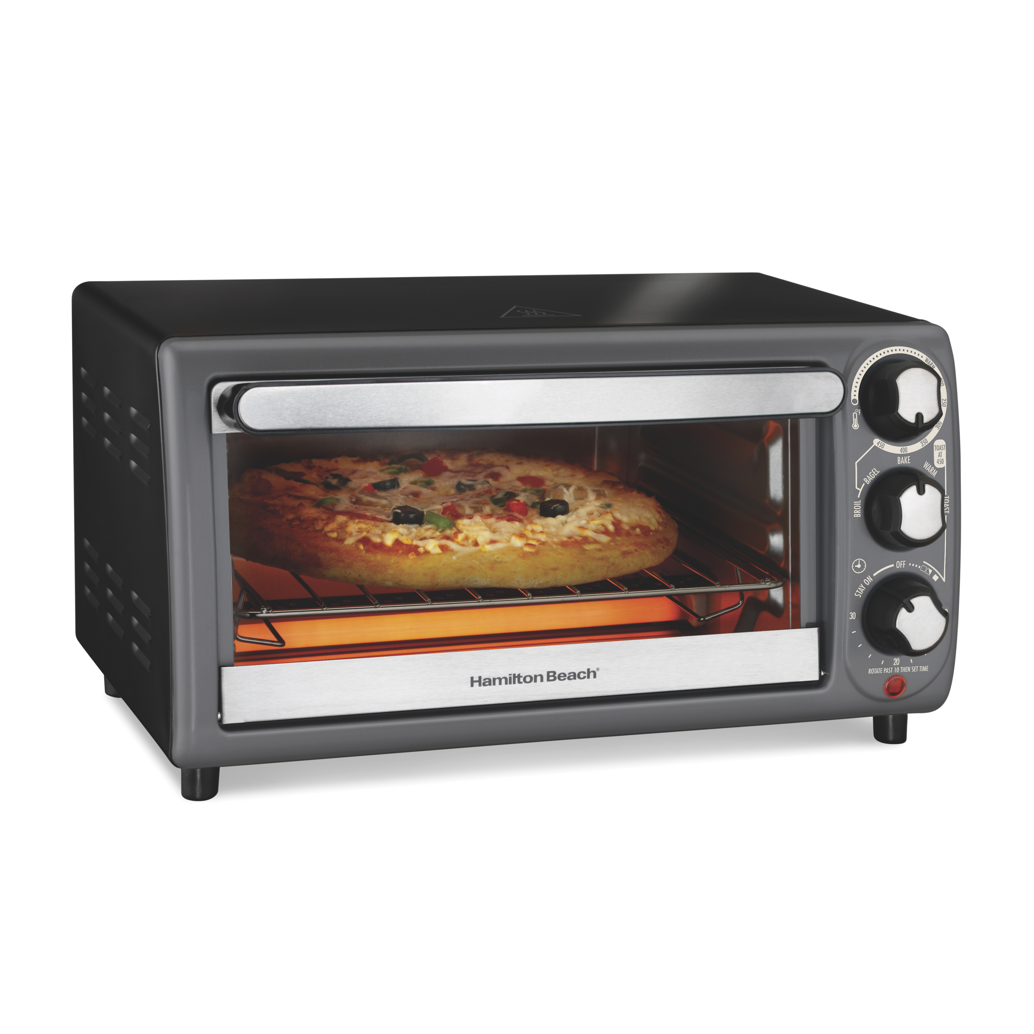 Hamilton Beach Toaster Oven, Black with Gray Accents, 31148 - image 1 of 8