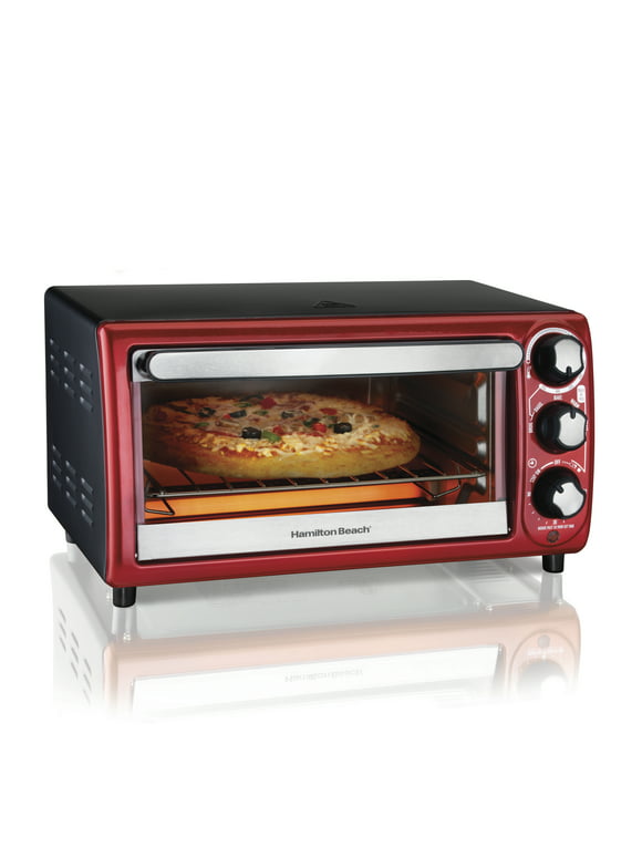 Hamilton Beach Toaster Oven, Red with Gray Accents, 31146