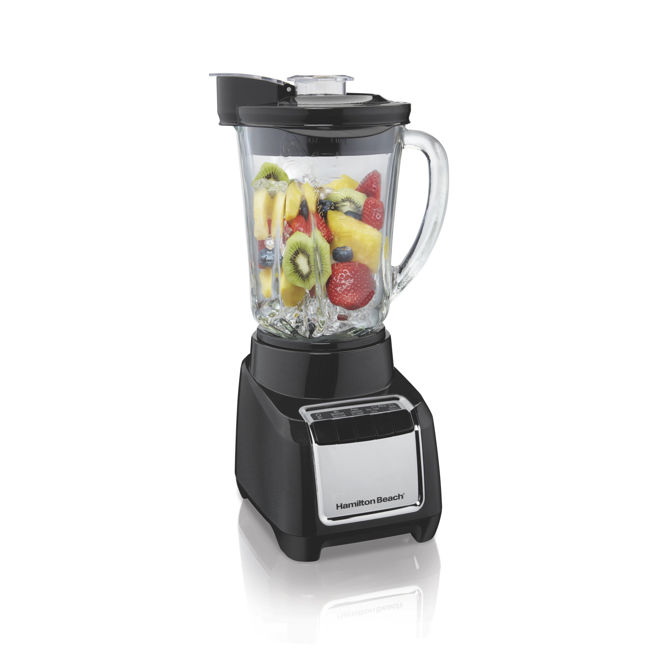 Hamilton Beach Wave Action Blender for Kitchen, 48 oz Jar for Smoothies and Shakes, Black