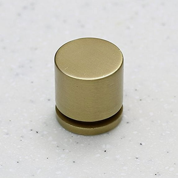 Hamilton Bowes - 1" - Round Cabinet Knob - 380-SB (Satin Brass) - Modern Gold / Brushed Brass / Natural