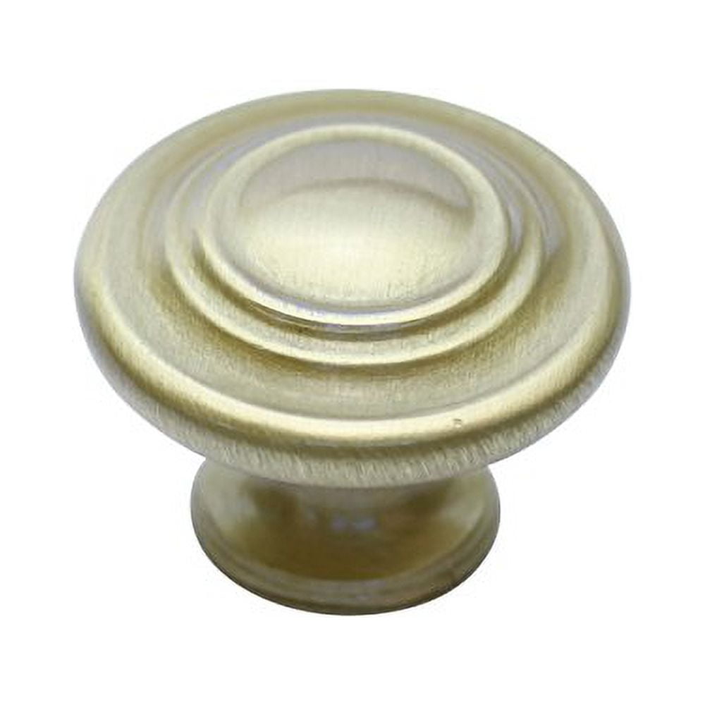 Hamilton Bowes Satin Brass Hardware Circles Round Knob 11/4