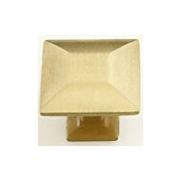 Hamilton Bowes Satin Brass Cabinet Hardware Square 1.16" Modern Basic Knob Modern Gold Vibrant Amber