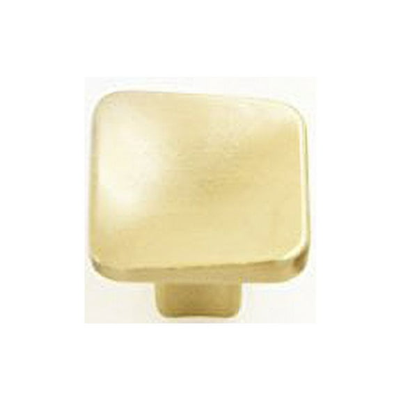 Hamilton Bowes Satin Brass Cabinet Hardware Square 1.2" Modern Basic Knob Modern Gold Vibrant Amber