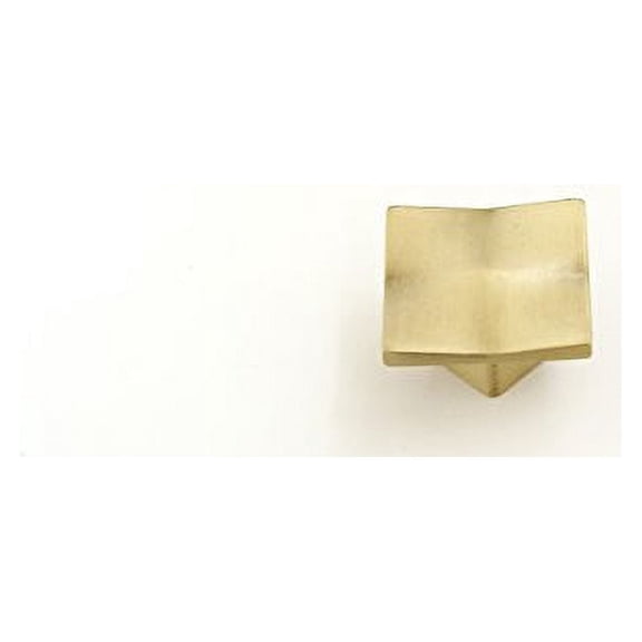 Hamilton Bowes Satin Brass Cabinet Hardware Square 1.4" Modern Basic Knob Modern Gold Vibrant Amber