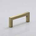 thumbnail image 1 of Hamilton Bowes Satin Brass Square Cabinet Hardware Euro Style Modern Bar Handle Pull - 3" Hole Centers - Modern Gold, 1 of 1