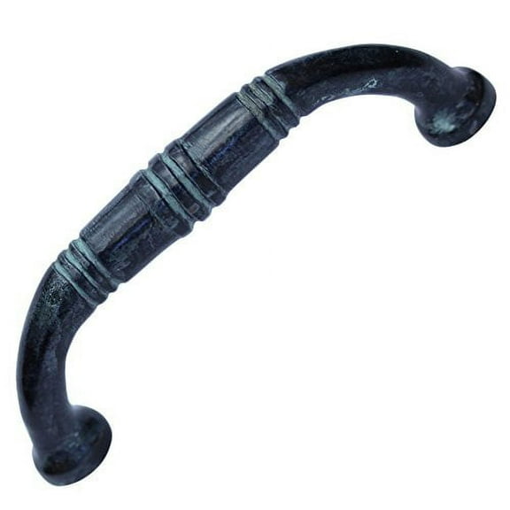 Hamilton Bowes Solid Brass Patina Black Reclaimed Details Pull 3" Center To Center Vintage