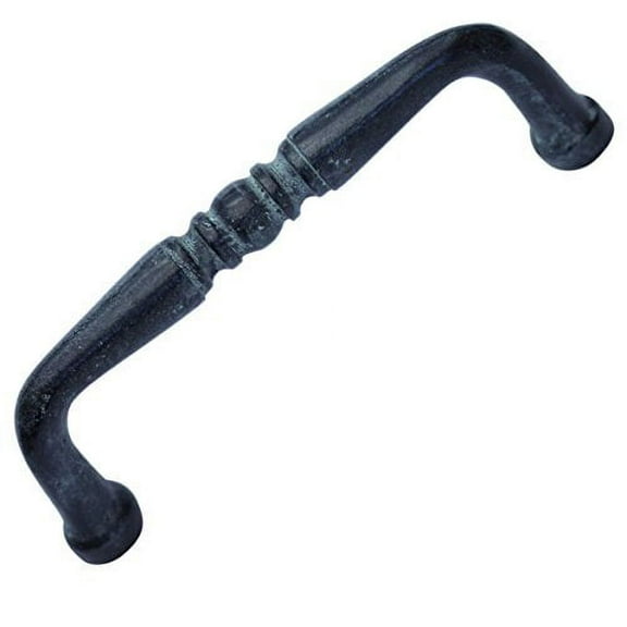 Hamilton Bowes Solid Brass Patina Black Reclaimed Details Wire Pull 3" Center To Center Vintage