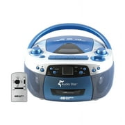 Hamilton Buhl 5050ULTRA Educational Boombox Home CD Player Recorder Blue, 12inx9inx6in