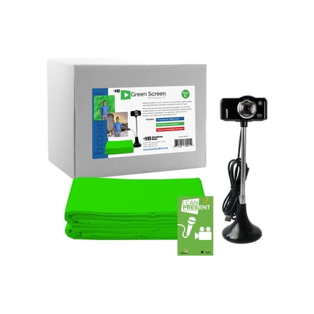 Hamilton Buhl STEAM Education Digital Learning Production Kit 1 - Universal Ultra-Lightweight Wireless Microphone System with Lavalier Mic, Green Screen Backdrop - webcam - color - 5 MP - 1080 x 720 - audio - USB 2.0 - AVI, WMV