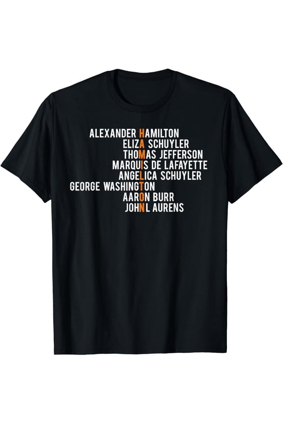 Hamilton, Eliza, Jefferson, Angelica, & Burr Names Shirt