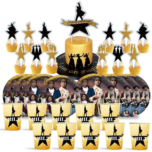 Hamilton Free Birthday Cups Party Supplies Plates Fans Decorations Cake Topper Decor