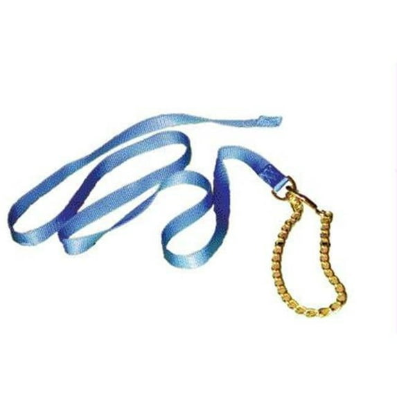 Hamilton Halter Company - Nylon Lead With Chain & Snap- Blue 7 Feet - 17D24 BL