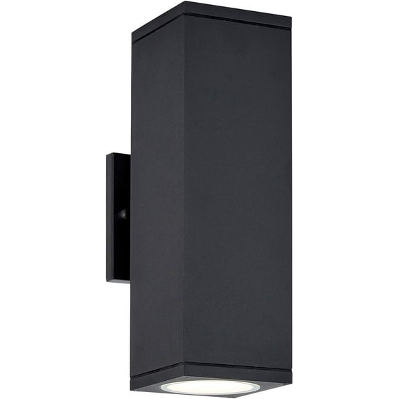 Hamilton Hills 12" Dual Up And Down Outdoor Rectangular Black Led Wall Light