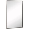 thumbnail image 1 of Hamilton Hills 24x36"" Brushed Silver Wall Mirror | Rectangular Metal Frame Vanity Glass, 1 of 12