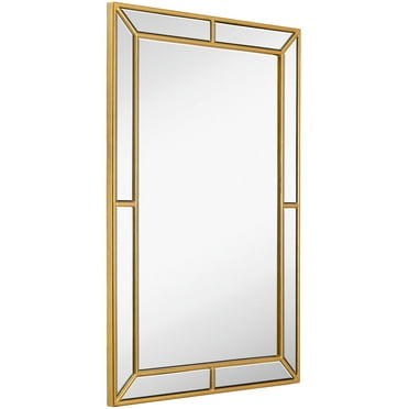 Hamilton Hills 24x36 Inch Gold Frame Decorative Beveled Mirrors for Wall