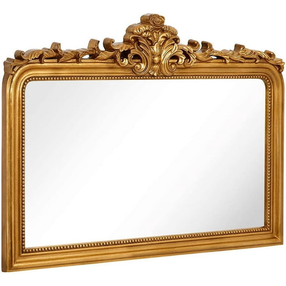 Hamilton Hills 30x40"" Vintage Gold Mirror | Antique Arched Wall Decor