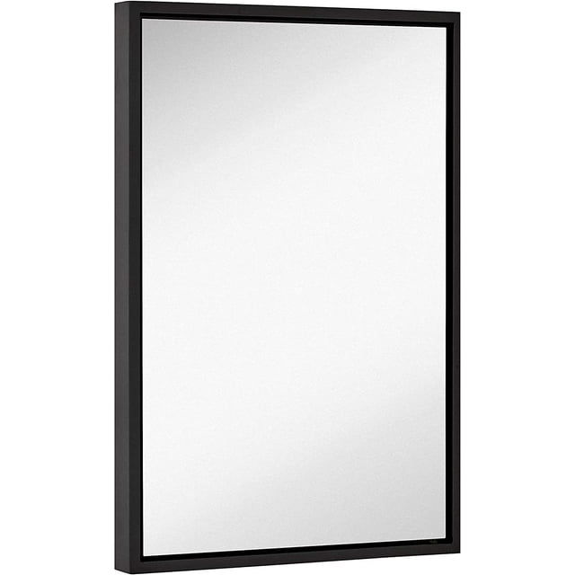Hamilton Hills Clean Large Modern Black Frame Wall Mirror Contemporary Premium