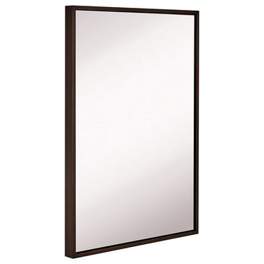 Hamilton Hills Clean Large Modern Wenge Frame Wall Mirror 24" X 36"
