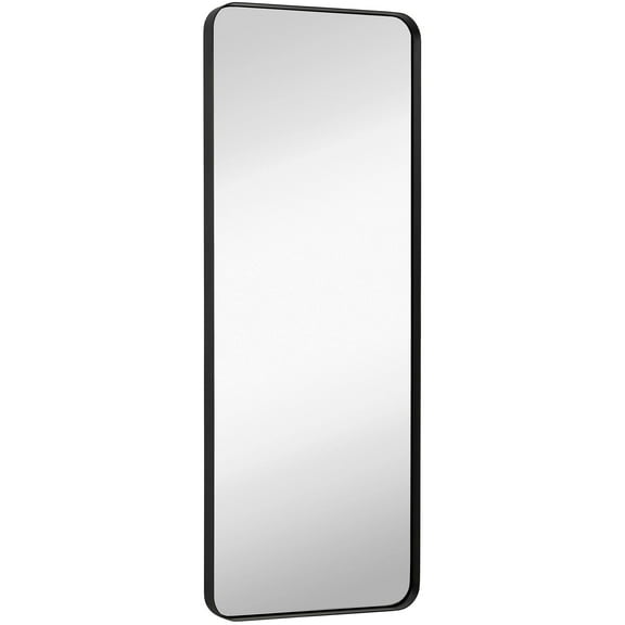 Hamilton Hills Contemporary Brushed Metal Tall Bronze Wall Mirror | Glass Panel Bronze Framed Rectangle Deep Set Design (18" x 48")