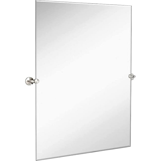 Hamilton Hills Large Pivot Rectangle Mirror With Brushed Chrome Wall Anchors