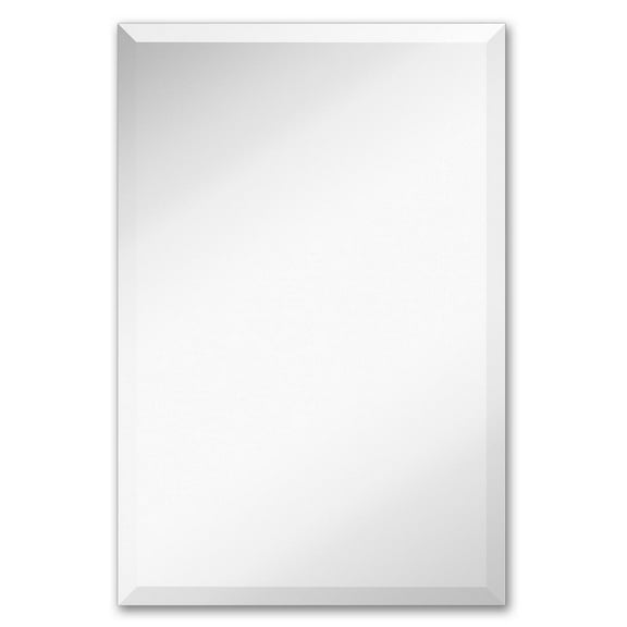 Hamilton Hills Large Simple Rectangular Streamlined 1 Inch Beveled Wall Mirror