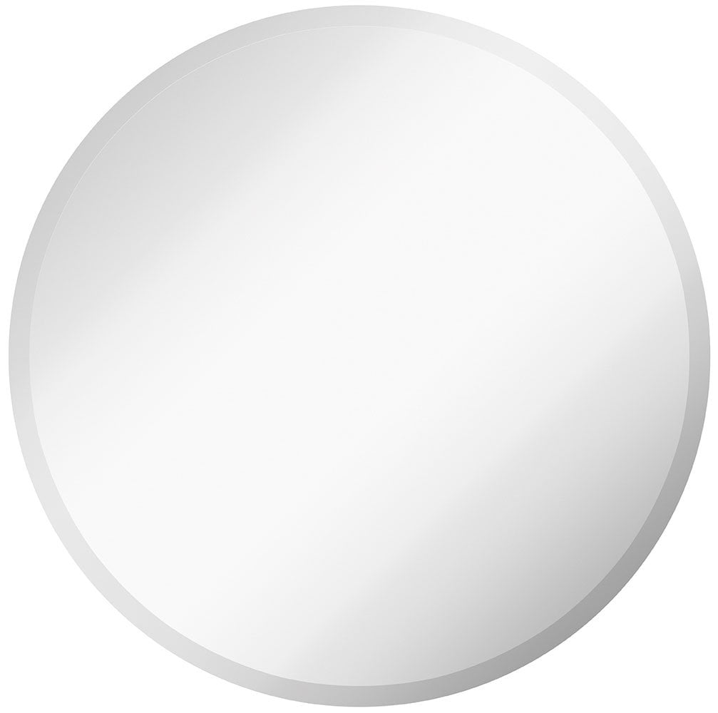 Elegant Frameless Beveled Circular Wall Mirror, 33.75" Diameter