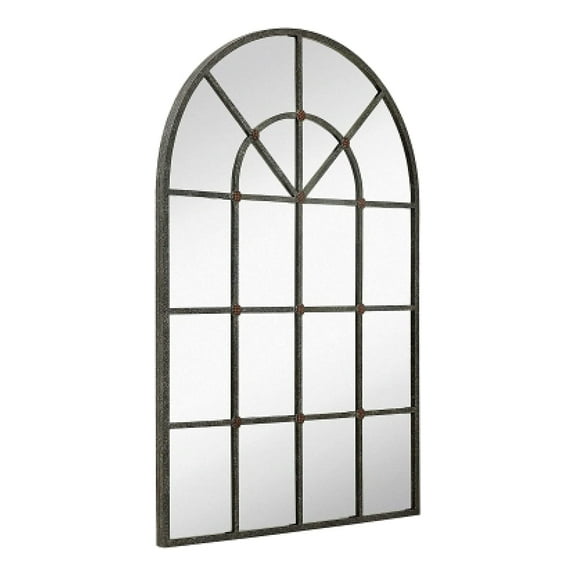 Hamilton Hills Metal Arched Window Mirror Large Wall Mirrors Decorative Piece and Arch Decor 28" x 42"