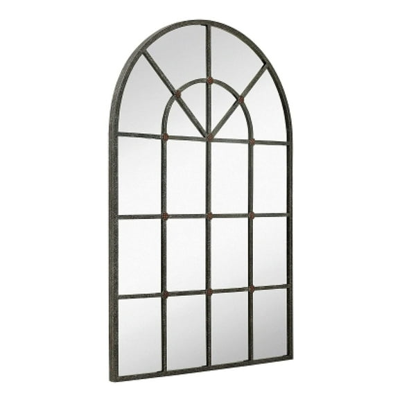 Hamilton Hills Metal Arched Window Mirror Large Wall Mirrors Decorative Piece and Arch Decor 28" x 42"