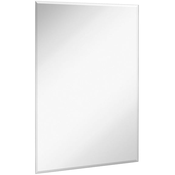 Hamilton Hills New Frameless Lightweight Beveled Mirror 30" x 40 Wall Mirror for Bathroom Vanity with Bevel