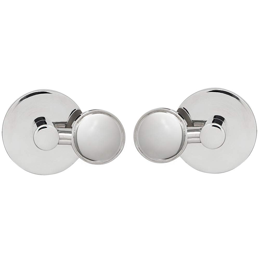 Hamilton Hills Round Polished Silver Pivot Mirror Clips Hardware
