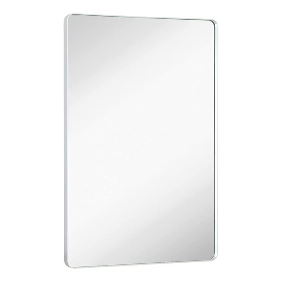 Hamilton Hills Silver Mirror Bathroom Mirrors for Wall Rounded Corner Lightweight Deep Rectangle 24" x36"