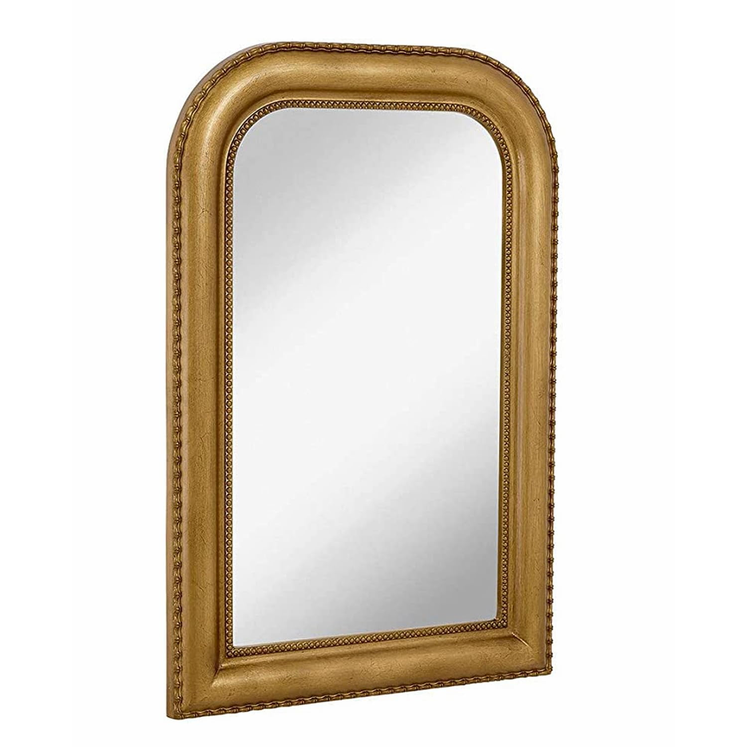 Gold Arched Top Frameless Wall Mirror 30" x 20"