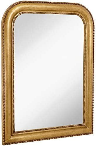 Gold Arched Top Frameless Wall Mirror 30" x 20"